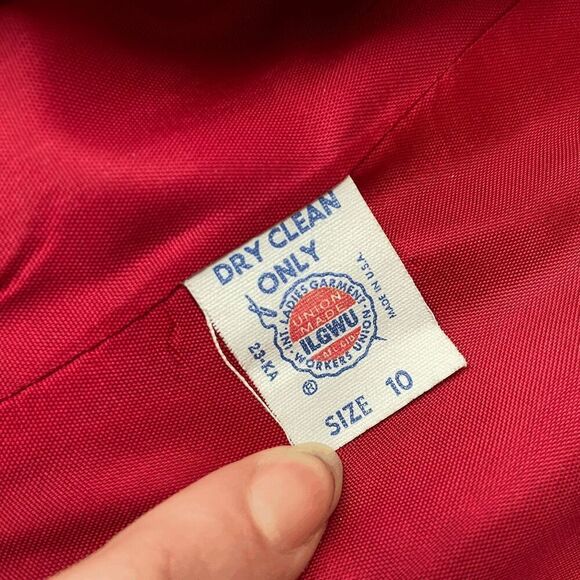 Vintage Red Wool Plaid Double-Breasted Holiday Blazer Union Made - M - Picture 4 of 10